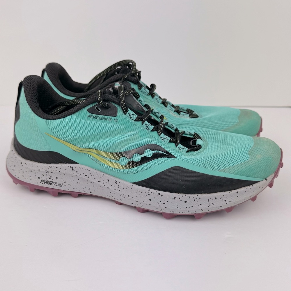 Saucony Peregrine 12 Trail Running Shoes Teal Blue. Women's 10 Hiking PWRRun